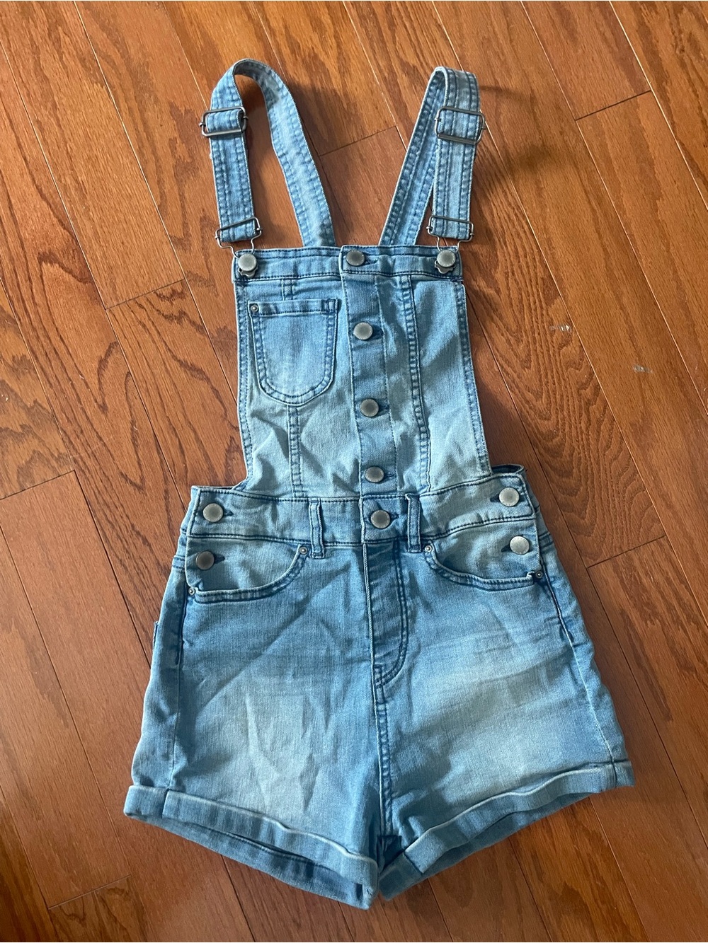 Divided by H&M Light Blue Denim Short Overalls